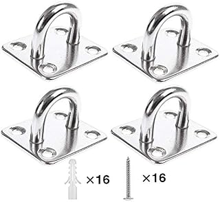Heavy Duty Pad Eye Plate Staple Ring Hook Loop U-Shaped Sail Shade Hardware - Wall