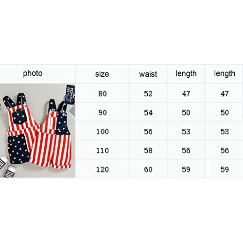 American Flag Overalls For Baby Boy Girl 4Th Of July Outift Toddler Bib Overalls Suspender Shorts Jumpsuit With Pocket (A-Stripe,3-6 Months) #TOP6