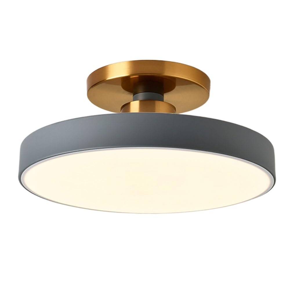 JXYDJH Semi Flush Mount Ceiling Black 36W Bedroom Ceiling Lamps Nordic Style Cloakroom LED Light Fixtures Hardwired - Dimmable Circle Close to Ceiling Lighting for Kitchen, Bathroom, Dining 1-Pack