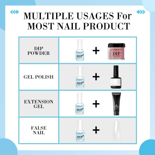 AZUREBEAUTY Dip Powder Nail Primer Bond, Base Profissional de Unhas de 15 Ml de Secagem Rápida para