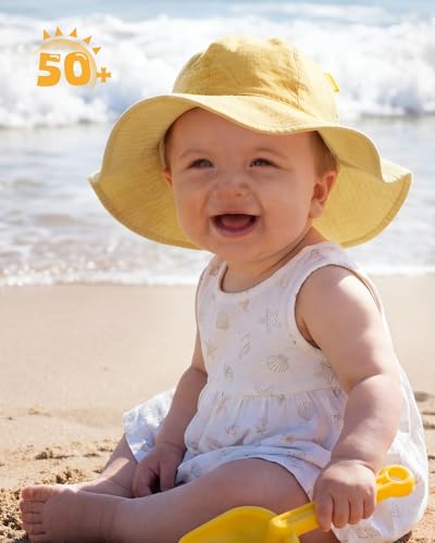 HONGTEYA Baby Sun Hat Muslin Wide Brim Toddler Girl Beach Bucket Hat - image 2