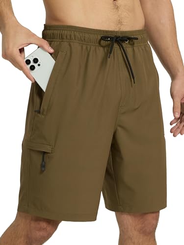 Arcweg Badehose Herren Cargo Shorts mit Reißverschlusstasche - Lange & Schnelltrocknende Badeshorts Schwimmhose ohne Innenfutter für Freizeit, Strand und Sport S-3XL