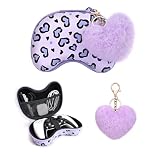 DLseego Carry Case for PS5/ PS4/ Switch Pro/ for Xbox Controller, Portable Travel Bag with Internal Mesh Pocket, Heart Leopard Carrying Storage Protective Bag with 1PC Plush Heart Charm,Purple