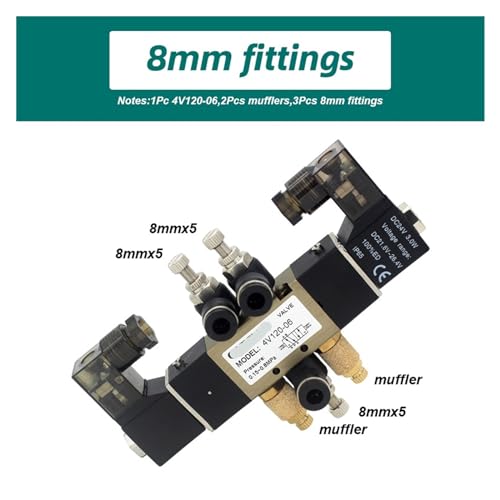 Électrovanne pneumatique 4V120-06 commande de vérin sans fuite d'air avec raccords 8mm