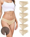 LEVAO Camel Concealer Toe Seamless Thongs for Women-Low Waist Invisible G-string No Show Thong Panty Liners Workout Panties S-XL