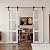 ARKHJEM White Double Sliding Barn Door - 48''×84'' Frosted 3 Panel Glass, Sturdy, Need to Assemble, Suitable for Living Room