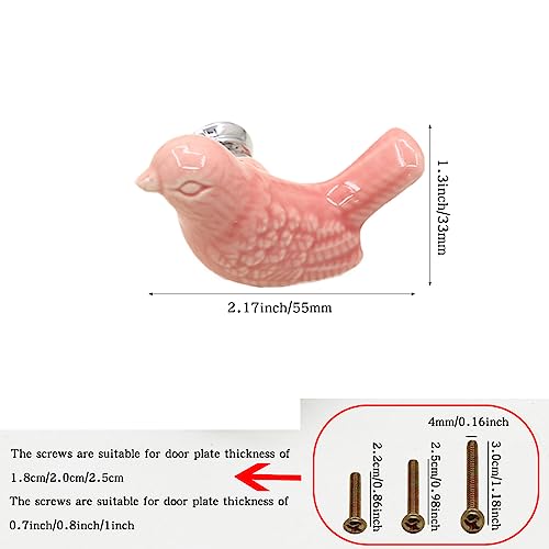 Image of Kitchen Cabinet Handles 4Pcs Animal Cabinet Knobs Ceramic Pigeon Wardrobe Drawer Dresser Furniture Cupboard Handle Pull for Room Furniture Hardware