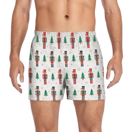 Image of Men's Boxer Shorts Cotton Loose Underwear with Button Fly