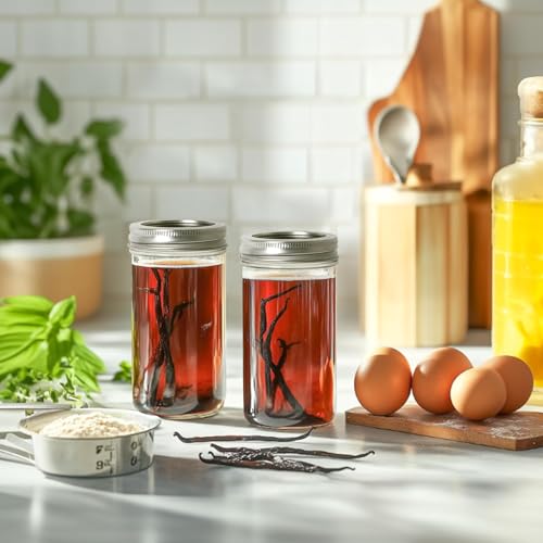 Image of ComSaf 12 oz Mason Jars with Lids 6 Pcs, Regular Mouth Canning Jars with Seal Bands, 12 oz Glass Jar with lid for Soft Drinks, Juice, Jam, Jelly, Sauce, Dessert, Overnight Oats, Pickles