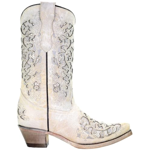Corral Boots Corral Western Boots Girls Glitter Inlay 1 Child White T0021