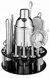 18 Piece Cocktail Shaker Set with Rotating Stand,Gifts for Men Dad Grandpa,Stainless Steel Bartender Kit Bar Tools Set,Home, Bars, Parties and Traveling(Silver)