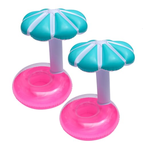 HEMOTON 2 Piezas De Flotador Inflable para Piscina Balsa Inflable para Café Helado Vasos Inflables para Piscina Flotador Juguetes para Piscina Portavasos De PVC Azul