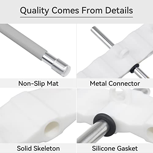 devesanter hosenbügel kleiderbügel platzsparend 2 Stück rutschfeste magische Hosenbügel für Schals, Jeans, Hosen, Handtücher （grau mit 10 Clips）