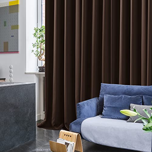 Image of Deconovo Room Darkening Thermal Insulated Grommet Top Blackout Window Curtains Pair For Living Room Chocolate 42x63-Inch by Deconovo