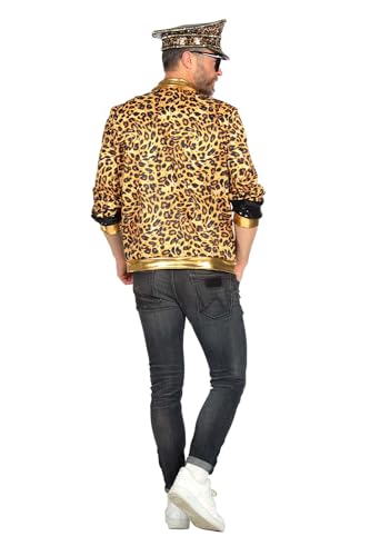 Veste de fête des années 80 90 hommes imprimé léopard carnaval