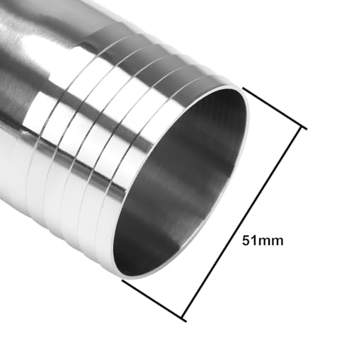 Image of DERNORD Sanitary Hose Barb Pipe Fitting 2 inch Tri Clamp (64MM Ferrule) 45 Degree Elbow Tube OD 2 inch /51MM