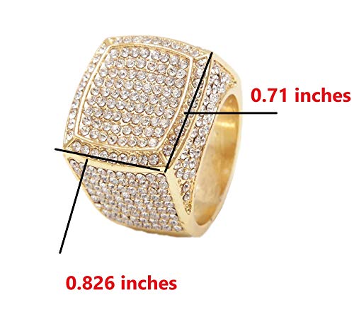 Bling-Ed Out It's Lit! Hip Hop Watch & Jewerly Set W/Cuban Chain Bracelet, Kite Bling Earrings & Ring - Gjm13 (10, Gold) #TOP7