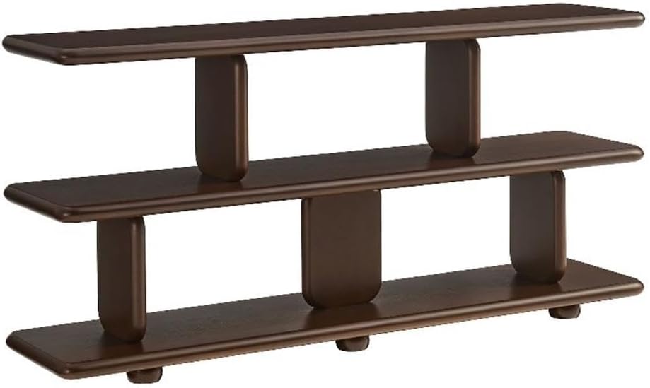 Modway Lyle Sculptural 2-Tier Bookshelf in Walnut – Sculptural Open Bookcase – Display Shelf for Living Room, Office, or Bedroom
