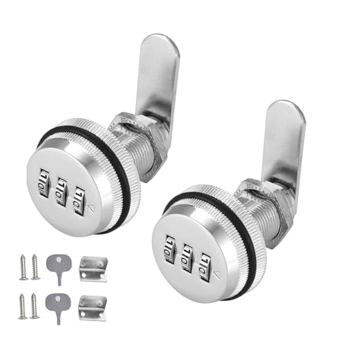 2 Piezas Cerradura de Combinación, Cerradura codificada, Cerradura Sin Llave, cerradura leva combinación, para Cajones, Armarios, Protección De Activos