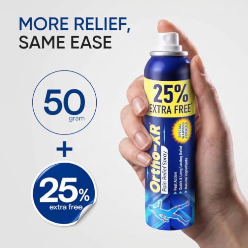 Image of Ortho XR Ayurvedic Pain Relief Spray 50g x 4 | Instant Relief for Back, Knee, Joint, Neck, Shoulder, Muscle & Arthritis Pain | Special Warming Formula | Herbal & Skin-Friendly | 200 gms