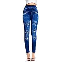 Algopix Similar Product 11 - JOFOW Womens Pencil Jeans Flowers