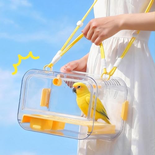 Boîte de transport pour calopsitte avec gamelle intégrée pour oiseaux