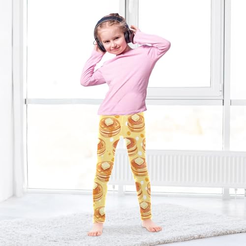 Butter Pancake Girls Leggings,Workout Leggings for Girls Toddler Athletic Legging Size for 3-10T4