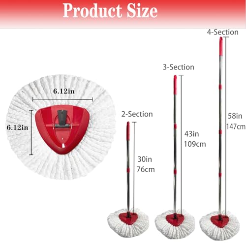 Image of O-Cedar Spin Mop Replacement Head - 4 Refills, 30-58in Handle and Base Combo Set