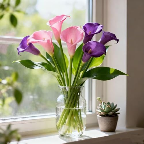 Calla Lily Artificial Flowers - Real Touch PU Set of 20