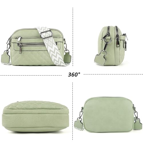 Image of TANTOMI Crossbody Bags for Women, 6-Pockets Cross Body Purse, Vegan Leather Handbags Shoulder Bag for Travel, Gifts for Women