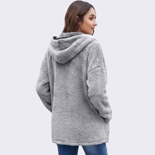 Sherpa Fleece Jacket Women Shearling Fluffy Blanket Winter Zip Up Outerwear - image 5