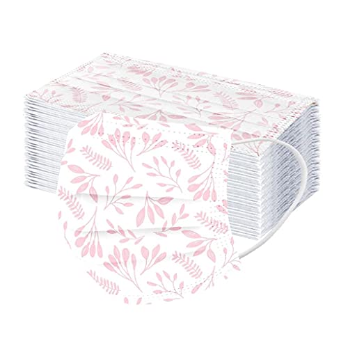 50 Pièces Masque Facial Adulte Protection jetable de la Bouche et du Nez avec Motif Papillon Imprimé Bandana Masque 3 Plis Contre la poussière Foulards en Tissu Multifonctionnel Foulards (#08) Cover