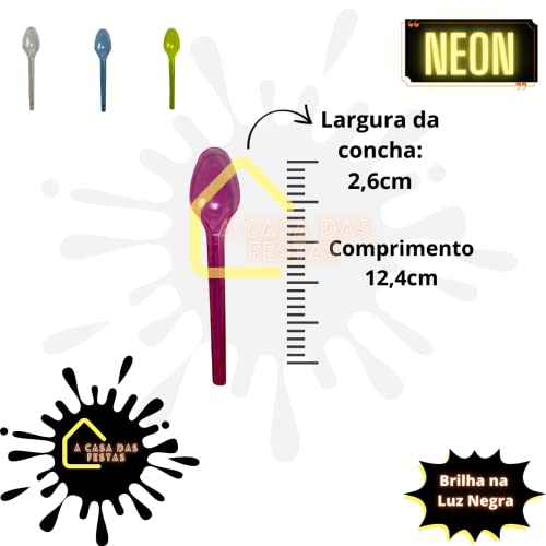 Kit Festa Neon Fácil 220 Peças - Pulseira Óculos Tiara Prato Copo Colher Brilha Luz Negra Boate