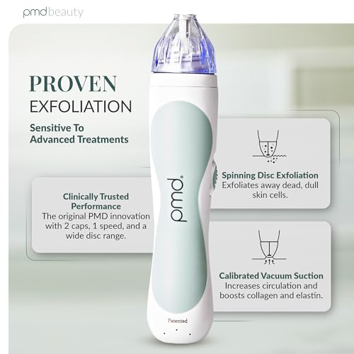 PMD Personal Microderm Classic for At-Home Use, Facial Exfoliator Tool, Microdermabrasion Machine Kit for Face and Body Skincare, Grey