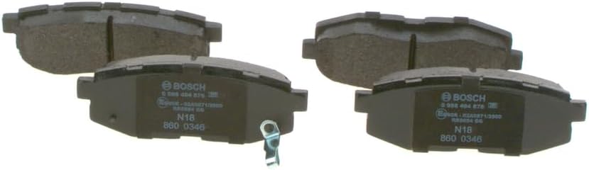 Bosch BP2050 - Brake Pads Car Rear Axle - Bosch Quality - Reduced Noise and Dust - ECE-R90 Certified - Copper-Free - 1 Set of 4 Pads