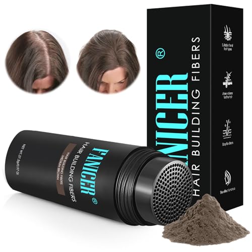 27.5G Fibras Capilares, Hair Fiber-Microfibras en Polvo para Disimular Calvicie y Aumentar el volumen, Lena y engrosa su Cabello,Cabello completo en segundos, Para Mujeres y Hombres(Castaño Medio)