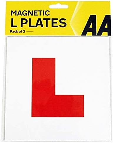 AA AA5060 Fully Magnetic L Plate, White, Pack of 2