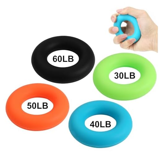 4 Piezas Fortalecedor de Dedos, Ejercitador Antebrazo Manos, Grip Strength Trainer Finger Trainer, Anillos de Silicona Ejercitar los Dedos, Entrenador Muscular para Deportes Escalada en Roca Fitness
