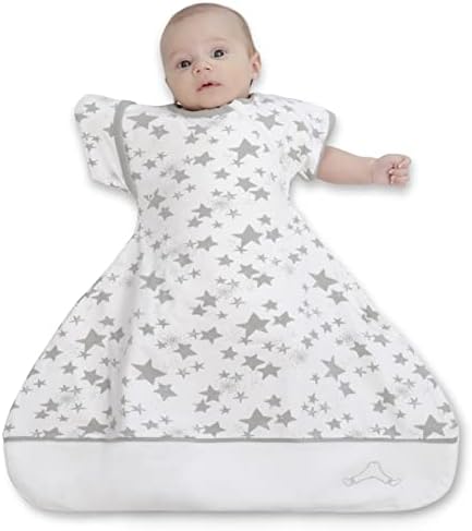 Swaddle Sack with Arms Up, Allows Babies Hips to Move Freely, fits Newborn Babies 0-6 Months, 8-18 lbs, Arms in/Out Transition Swaddle Sack, Baby Sleep Sack, Organic Cotton