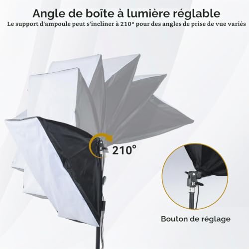 UTEBIT Softbox 50x70 cm(20 x 28 Pouces), Boîte à Lumière rectangulaire avec Diffuseur Housse en Tissu+ Sac de Transport, Parfaite pour Studio, Portrait et Produit, Compatible Monture Bowens – vue 4