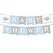 Letmall Elephant Baby Shower Banner,Cute Blue Elephant Baby Shower Banner Party Supplies Decoration