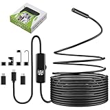 📏【Câble Semi-Rigide 10M pour Inspections Profondes】Câble en fibre de verre renforcé (Ø 5,5 mm) avec rayon de courbure 60° – atteint les composants de moteur profonds, gaines de ventilation ou tuyaux d'égout. Inclut aimant pour récupérer pièces métalliques + crochet pour fixation stable sur surfaces ferreuses.
