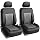 TLH Quality Neosupreme Deluxe Diamond Pattern Gray Black Seat Cushions Front, Airbag Compatible, Water Resistant Automotive Car Seat Cover Cushion, Universal Fit for Cars, Auto, Trucks, SUV