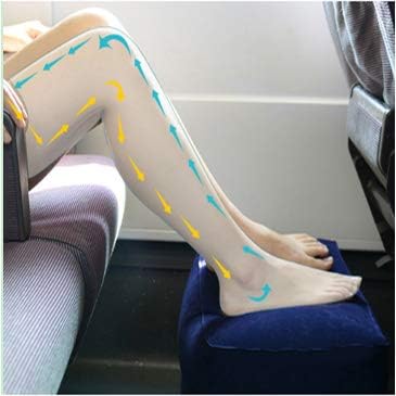 Miniatura 4 de Almohada inflable para reposapies de viaje, almohada de altura ajustable para autos, hogar, oficina, trenes, avión, haz una cama plana para bebés,