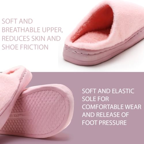 Image of Unisex Winter Flip Flop Slipper for Men and Women Soft Faux Fur Slip On Indoor Home Slides Slipper for Bedroom Sandals