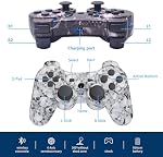 Contrôleur sans fil pour PS3, Gaming Remote Joystick pour jouer 3 avec cordon de câble de chargeur (Fantôme noir, Crâne blanc)