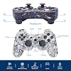 Controller for PS-3 Wireless, Gaming Remote Joystick for Play 3 with Charger Cable Cord (Black Ghost, White Skull)