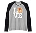 Love Pomeranian Dog – Tête de chien poméranien mignon Manche Raglan