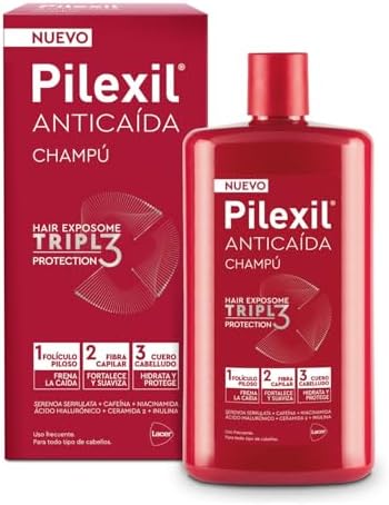 PILEXIL - Champú Anticaída Triple Protection 450 ml - Frena la Ca...
