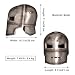 COSWOR 11" Metal Silver Flip-Up Helmet Ornament with Display Stand for Home Decoration, Collection